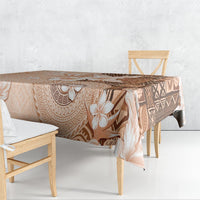 Hawaii Tapa Pattern With Brown Hibiscus Tablecloth LT05 - Polynesian Pride