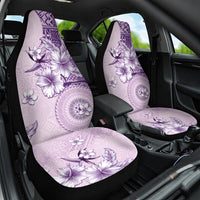 Hawaii Tapa Pattern With Violet Hibiscus Car Seat Cover LT05 One Size Violet - Polynesian Pride