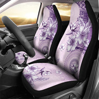 Hawaii Tapa Pattern With Violet Hibiscus Car Seat Cover LT05 - Polynesian Pride