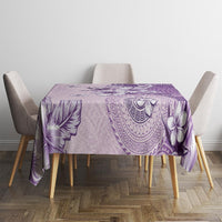 Hawaii Tapa Pattern With Violet Hibiscus Tablecloth LT05 - Polynesian Pride
