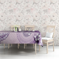 Hawaii Tapa Pattern With Violet Hibiscus Tablecloth LT05 - Polynesian Pride
