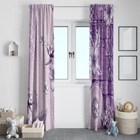 Hawaii Tapa Pattern With Violet Hibiscus Window Curtain LT05 - Polynesian Pride