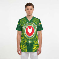 Personalized American Samoa Manua Cession Day Scrub Top Up Up The Moa - Polynesian Pride