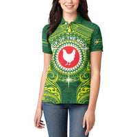 Personalized American Samoa Manua Cession Day Women Polo Shirt Up Up The Moa
