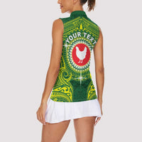 Personalized American Samoa Manua Cession Day Women Sleeveless Polo Shirt Up Up The Moa