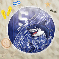 Samoana High School Beach Blanket Polynesian Tribal Shark LT05 One Size 150cm Blue - Polynesian Pride