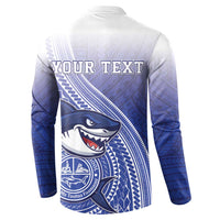 Personalized Samoana High School Button Sweatshirt Polynesian Tribal Shark LT05 - Polynesian Pride