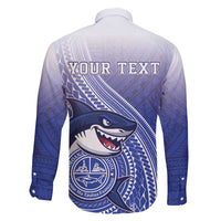 Personalized Samoana High School Family Matching Long Sleeve Bodycon Dress and Hawaiian Shirt Polynesian Tribal Shark