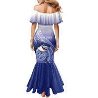 Personalized Samoana High School Family Matching Mermaid Dress and Hawaiian Shirt Polynesian Tribal Shark