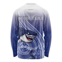 Personalized Samoana High School Long Sleeve Shirt Polynesian Tribal Shark LT05 - Polynesian Pride