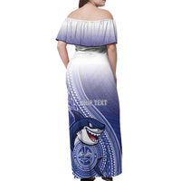 Personalized Samoana High School Off Shoulder Maxi Dress Polynesian Tribal Shark