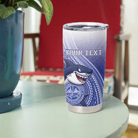 Personalized Samoana High School Tumbler Cup Polynesian Tribal Shark