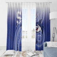 Samoana High School Window Curtain Polynesian Tribal Shark