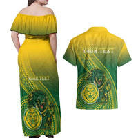 Personalized Leone High School Couples Matching Off Shoulder Maxi Dress and Hawaiian Shirt Leone Lion LT05 - Polynesian Pride