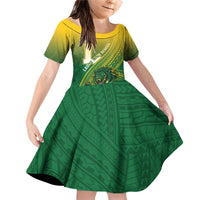 Personalized Leone High School Family Matching Off Shoulder Short Dress and Hawaiian Shirt Leone Lion