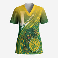 Personalized Leone High School Scrub Top Leone Lion LT05 Adult Green - Polynesian Pride