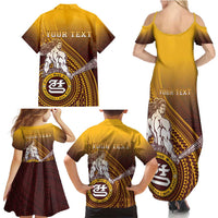 Personalized Tafuna High School Family Matching Summer Maxi Dress and Hawaiian Shirt Polynesian Warrior