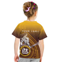 Personalized Tafuna High School Kid T Shirt Polynesian Warrior
