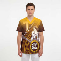 Personalized Tafuna High School Scrub Top Polynesian Warrior LT05 - Polynesian Pride