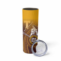 Personalized Tafuna High School Skinny Tumbler Polynesian Warrior