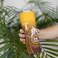 Personalized Tafuna High School Skinny Tumbler Polynesian Warrior