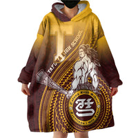 Personalized Tafuna High School Wearable Blanket Hoodie Polynesian Warrior LT05 - Polynesian Pride
