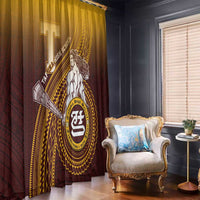 Tafuna High School Window Curtain Polynesian Warrior