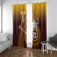 Tafuna High School Window Curtain Polynesian Warrior