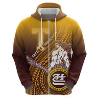 Personalized Tafuna High School Zip Hoodie Polynesian Warrior