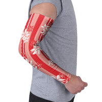 Hawaii Kakau Tribal Arm Sleeves With Red Tiare