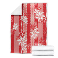 Hawaii Kakau Tribal Blanket With Red Tiare