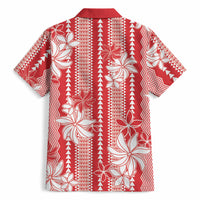 Hawaii Kakau Tribal Hawaiian Shirt With Red Tiare LT05 - Polynesian Pride