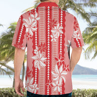 Hawaii Kakau Tribal Hawaiian Shirt With Red Tiare LT05 - Polynesian Pride