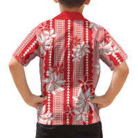 Hawaii Kakau Tribal Hawaiian Shirt With Red Tiare LT05 - Polynesian Pride