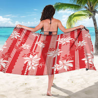 Hawaii Kakau Tribal Sarong With Red Tiare