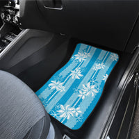 Hawaii Kakau Tribal Car Mats With Blue Tiare