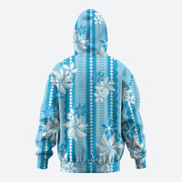 Hawaii Kakau Tribal Hoodie With Blue Tiare LT05 - Polynesian Pride
