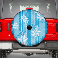 Hawaii Kakau Tribal Spare Tire Cover With Blue Tiare LT05 - Polynesian Pride