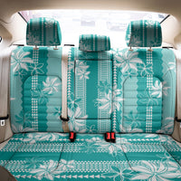Hawaii Kakau Tribal Back Car Seat Cover With Teal Tiare LT05 - Polynesian Pride
