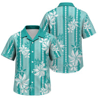 Hawaii Kakau Tribal Family Matching Mermaid Dress and Hawaiian Shirt With Teal Tiare LT05 - Polynesian Pride
