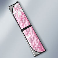 Hawaii Kakau Tribal Auto Sun Shade With Pink Tiare LT05 - Polynesian Pride