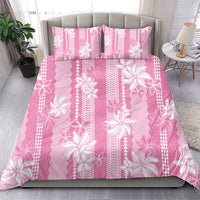 Hawaii Kakau Tribal Bedding Set With Pink Tiare LT05 - Polynesian Pride