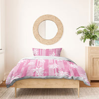 Hawaii Kakau Tribal Bedding Set With Pink Tiare LT05 - Polynesian Pride