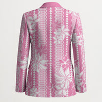 Hawaii Kakau Tribal Blazer With Pink Tiare LT05 - Polynesian Pride
