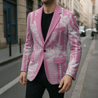 Hawaii Kakau Tribal Blazer With Pink Tiare LT05 - Polynesian Pride