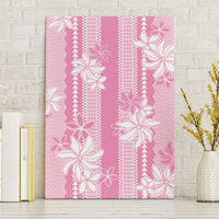 Hawaii Kakau Tribal Canvas Wall Art With Pink Tiare LT05 Without Frame Pink - Polynesian Pride