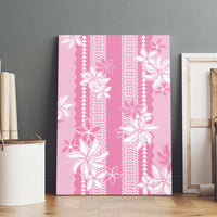 Hawaii Kakau Tribal Canvas Wall Art With Pink Tiare LT05 - Polynesian Pride