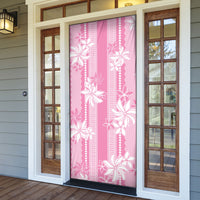 Hawaii Kakau Tribal Door Cover With Pink Tiare LT05 - Polynesian Pride