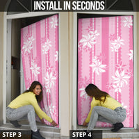 Hawaii Kakau Tribal Door Cover With Pink Tiare LT05 - Polynesian Pride