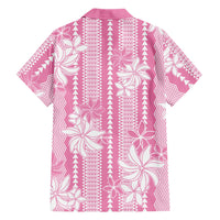 Hawaii Kakau Tribal Family Matching Puletasi and Hawaiian Shirt With Pink Tiare LT05 Dad's Shirt - Long Sleeve Pink - Polynesian Pride